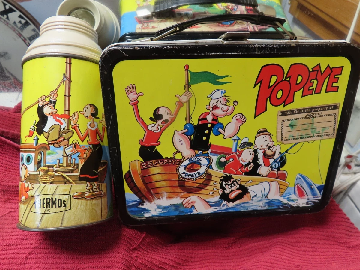 ヴィンテージ　ポパイ メタル　ランチボックス　1970年代　貴重 Popeye Lunch Box Indiana Collectible Metal Lunchboxes (Pre-1970