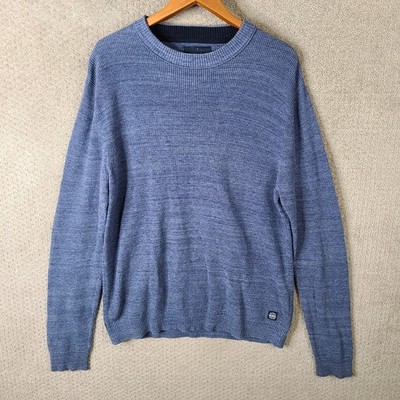 Angelo Litrico Crafted Goods Sweater Mens Large Blue Knit  Pullover Crew Neck