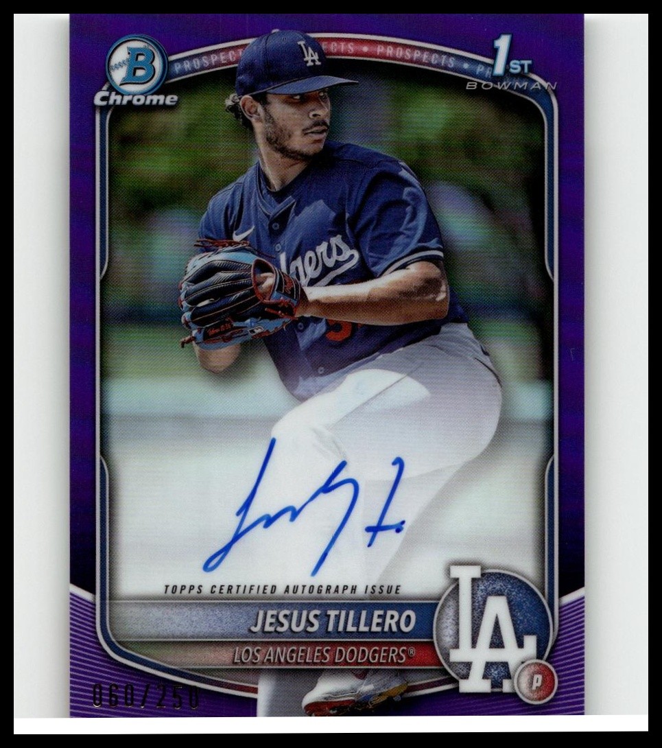 2025 Bowman Chrome Purple Refractor Auto Jesus Tillero /250 #CPA-JT RC