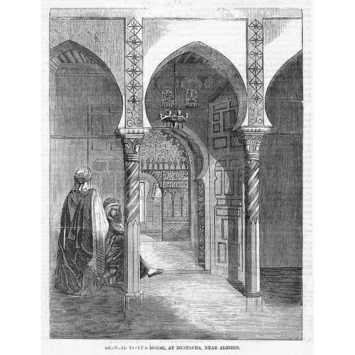 ALGERIA General Yusuf House at Mustapha near Algiers - Antique Print 1858