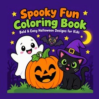 Malbuch Halloween FüR Kinder, Einfache Designs, Spooky Fun, Kreativbuch