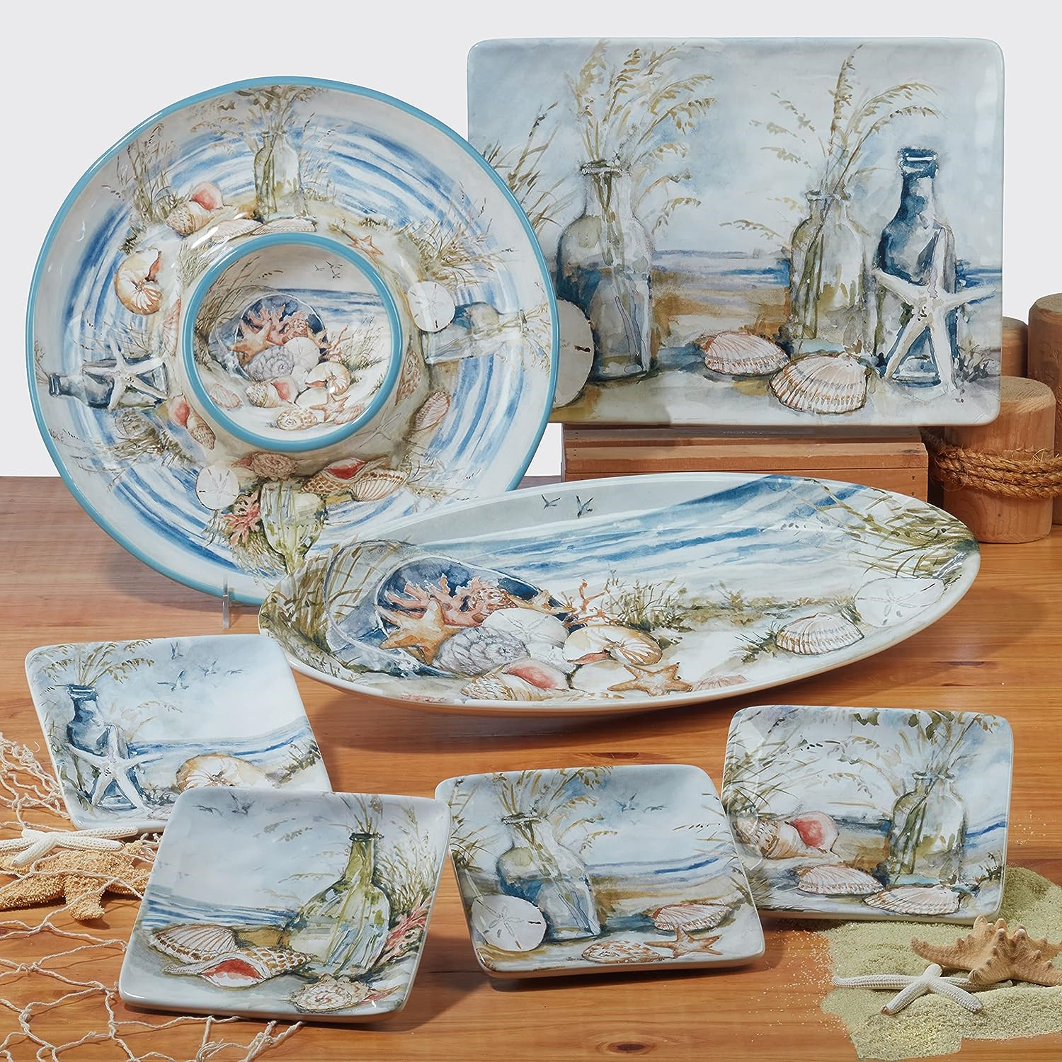 Certified International Coastal Landscape 16 Piece Dinnerware Set, Service for