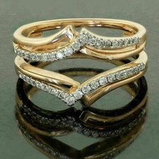 1.55Ct Round Cut Simulated Diamond Wedding Enhancer Women's Ring 925 Silver