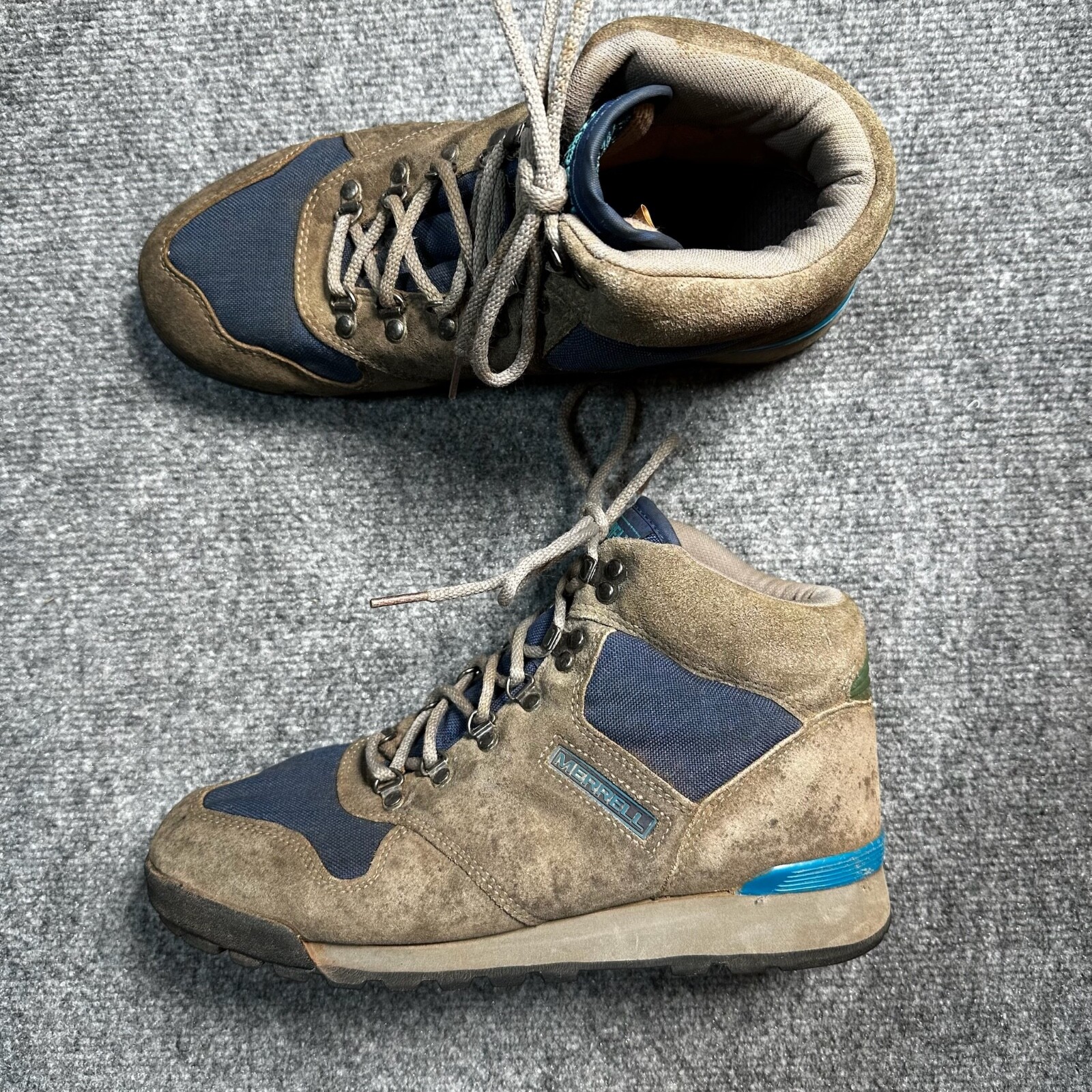 Scarpe Merrell da uomo 8 5 marroni blu stringate scarpe da trekking Eclipse