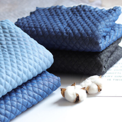 1M Quilted Padded Denim Fabric Winter Warm Clothes Sew