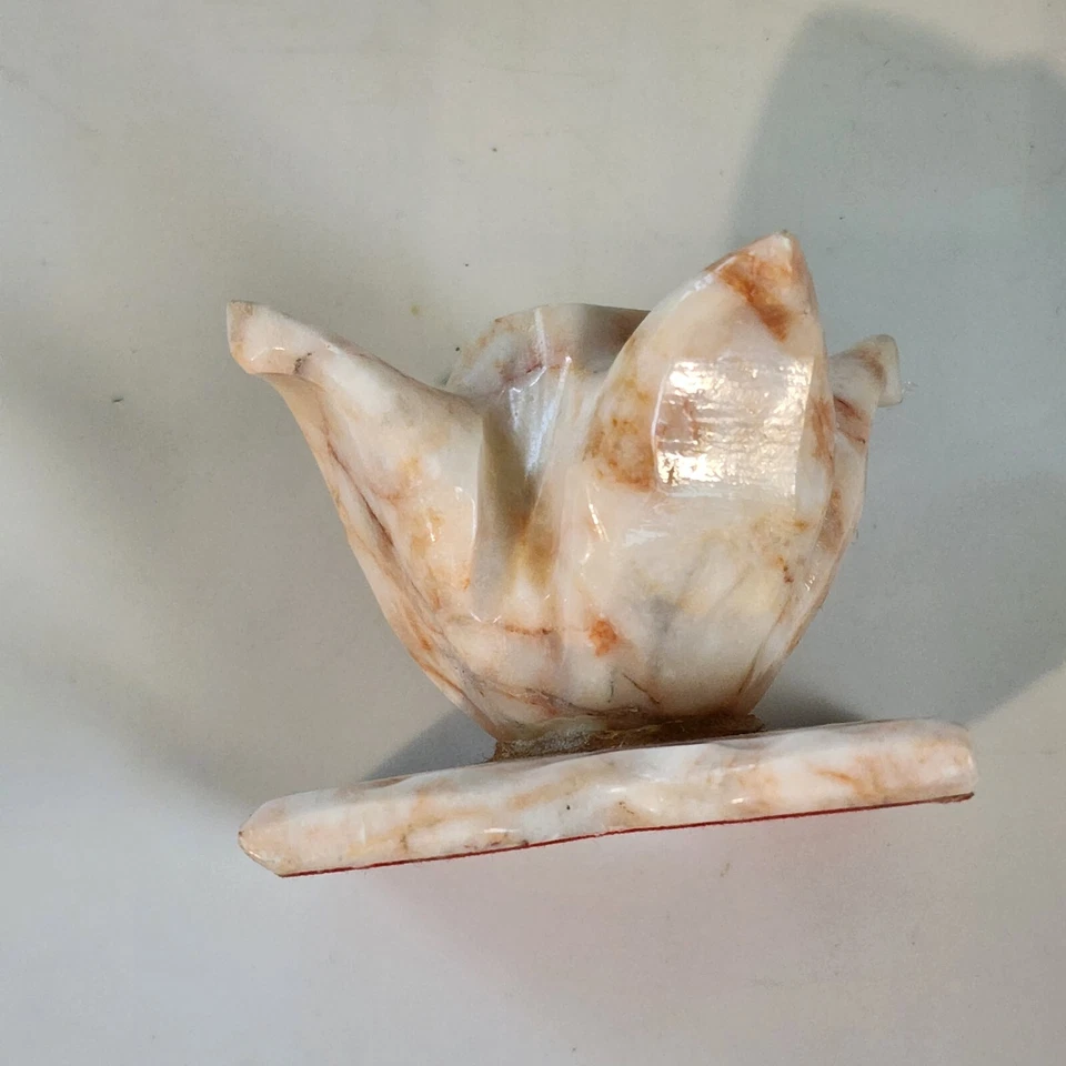 Candelabro cónico vintage tallado a mano con flores de piedra de jabón para candelabro de 3/4" Foto 4 de 4