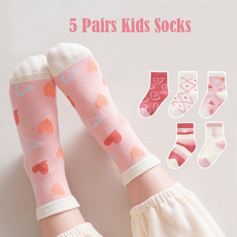 5 Pack Kids Socks Baby Girls Cotton Sock Cotton Striped Soft Breathable Socks eBay