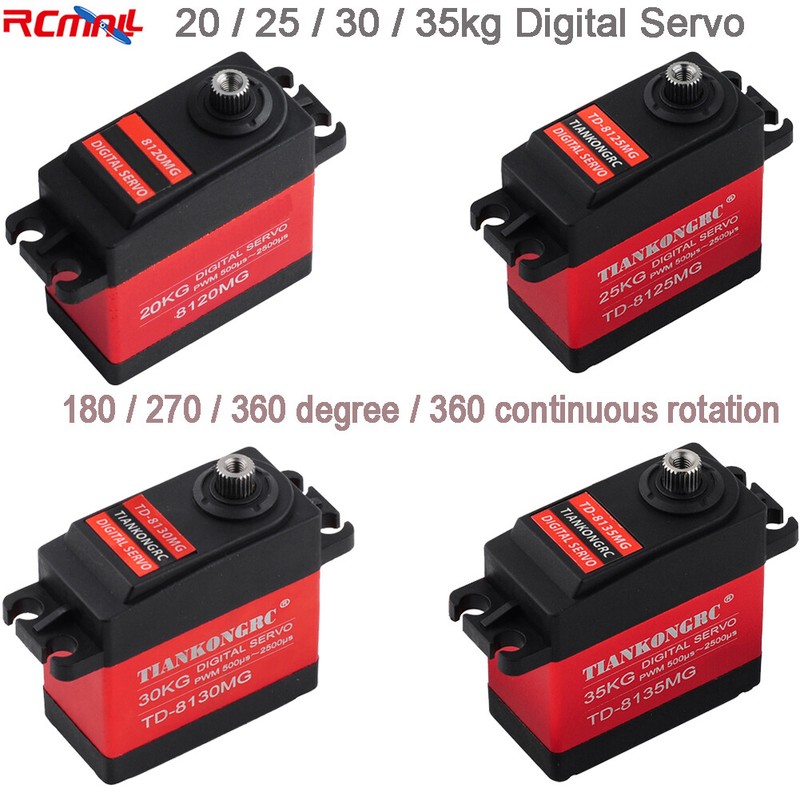 20kg 25kg 30kg 35kg Metal Gear Digital Servo Motor 180/270/360 Degree for Robot
