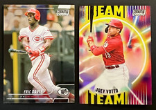 2022 Topps Stadium Club Chrome Refractor Beam Team Votto + Eric Davis Base Reds