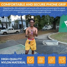 Universal Phone Grip Straps for Secure Handling Reversible