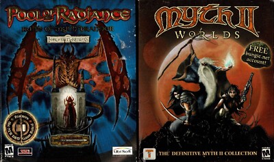 Pool of Radiance Ruins of Myth Drannor & Myth II Worlds PC New XP Both Big Boxes