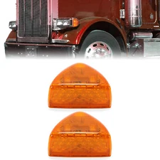 Pair 31 LED For Peterbilt 379 359 Turn Signal Light -Amber LED/Amber Lens RH LH