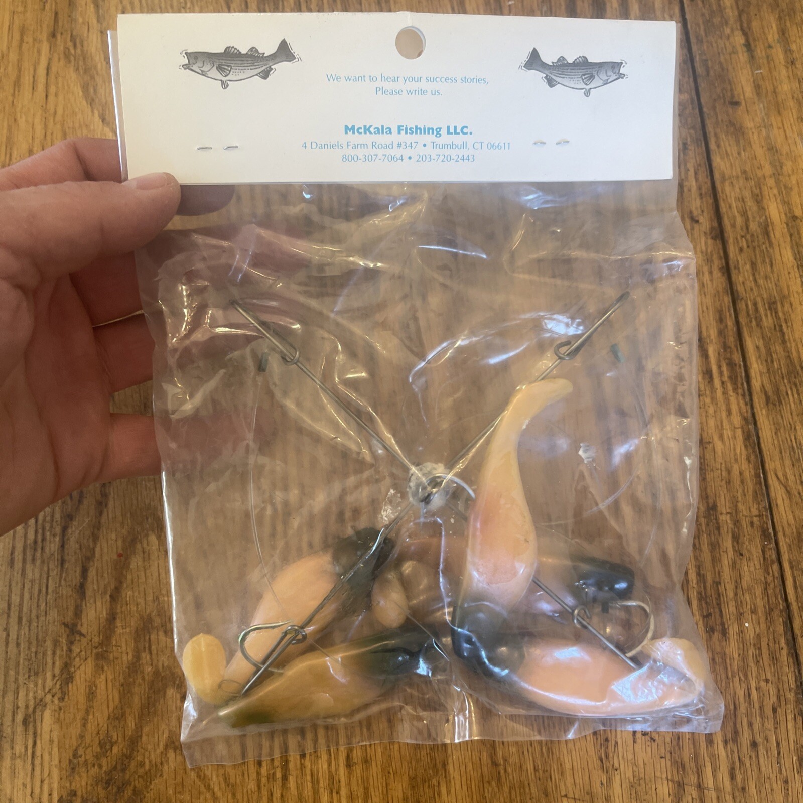 7” Umbrella Rig 4 Arm With 4” Shad (5) Pearl Black New In Package McKala Blk Hd - Image 4