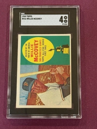 1960 TOPPS WILLIE McCOVEY ROOKIE CARD #316 SGC 4 (VG-EX) LOOK!! GIANTS!!