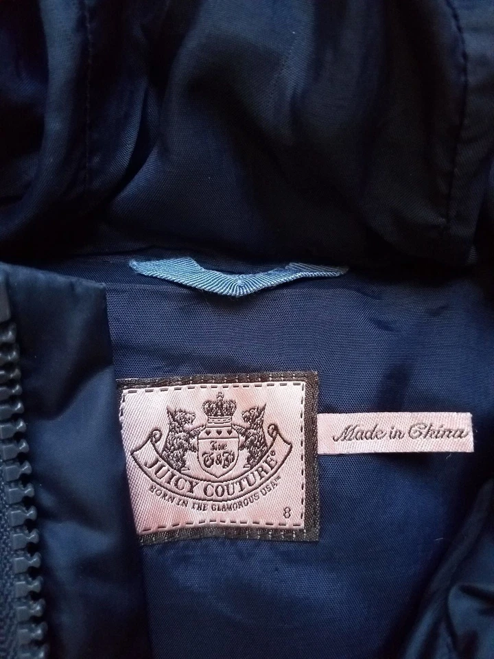 EUC Juicy Couture girls down hooded jacket size 8 - Image 3 of 4