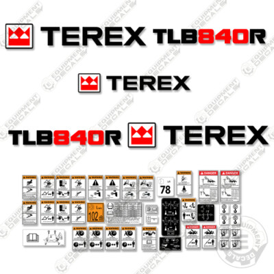 Fits TEREX TLB 840 R Decal Kit Backhoe Loader Sticker Set TLB840R w/ Safety Set