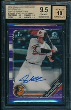 BGS 9.5/10 ADLEY RUTSCHMAN AUTO 2019 Bowman Chrome PURPLE REFRACTOR/250 GEM MINT