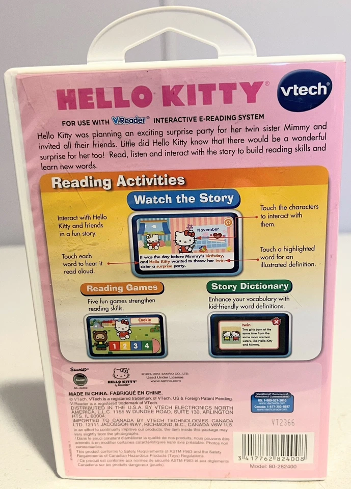 VTech V.Reader Cartridge - Hello Kitty, AGES 3-5 “ Hello Kitty’s Surprise “ - Image 2 of 3