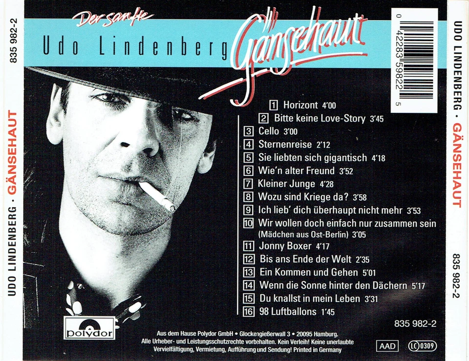 (CD) Udo Lindenberg - Gänsehaut - Cello, Horizont, Mädchen Aus Ost-Berlin - Bild 2 von 2