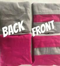 8 official UNFILLED ACA Cornhole bags triple stitched duck cloth hot pink gray