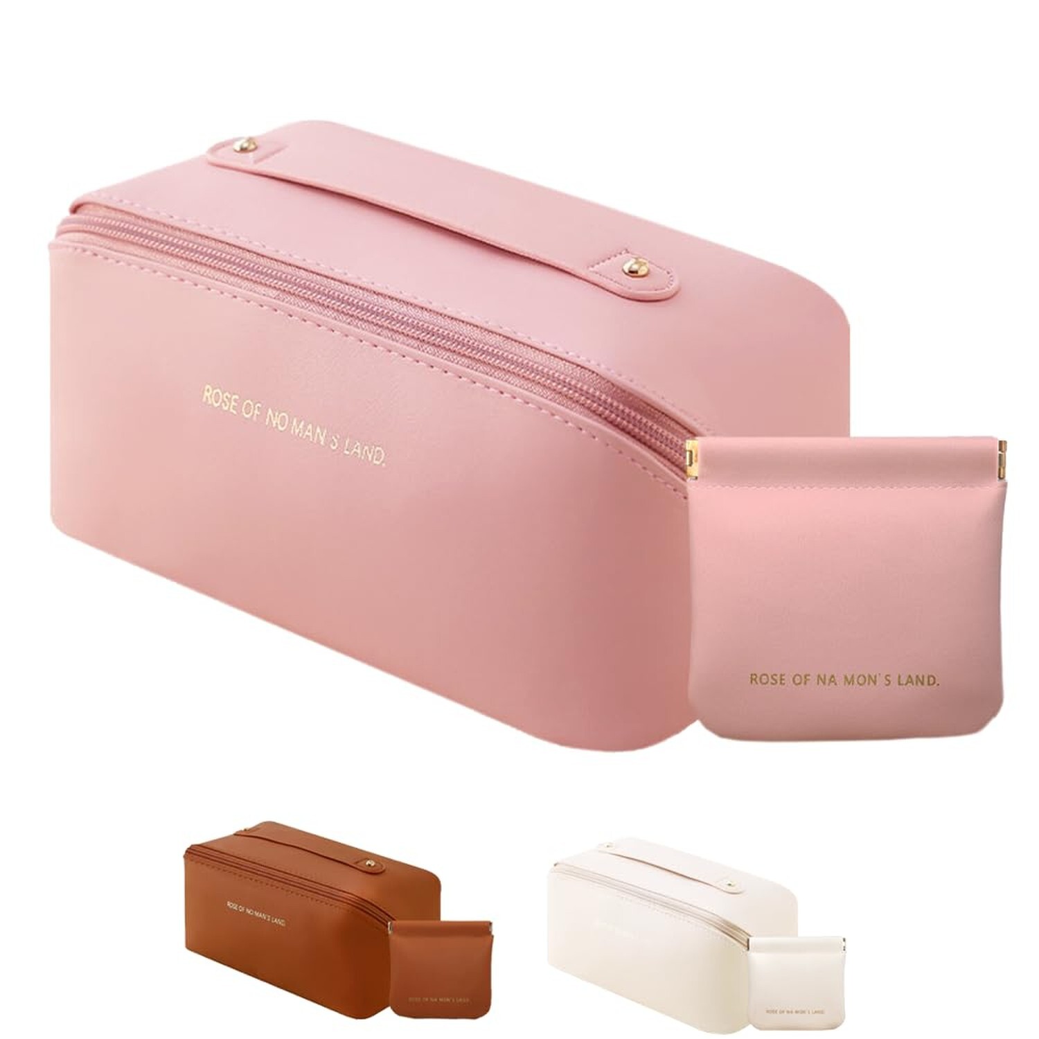 Portable Open-Flat Makeup Bag - Cosmetic & Toiletry Organizer Pouch  