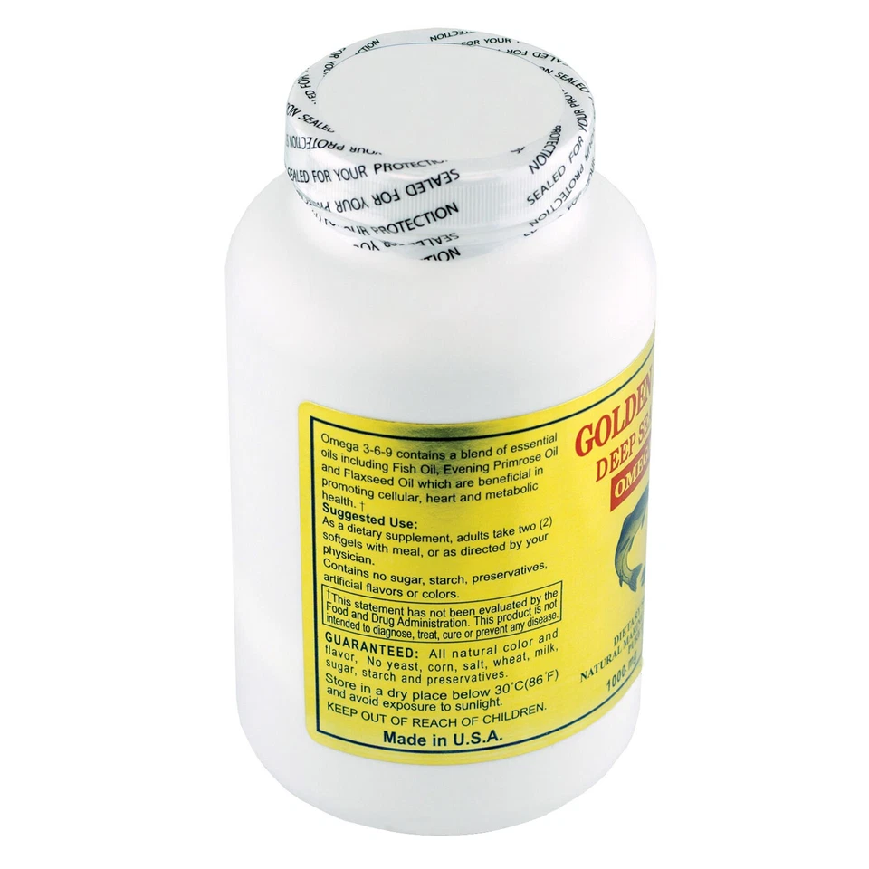 Óleo de peixe Gold Vitamin Golden Alaska Deap Sea ômega 3-6-9 1000 mg 200 SG - Imagem 3 de 3