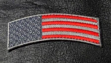 USA FLAG ROCKER TAB 3.5 INCH HOOK FASTENER PATCH 