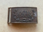 VINTAGE CIVIL WAR CONFEDERATE VIRGINIA SWORD BELT BUCKLE  EARLY REPRODUCTION
