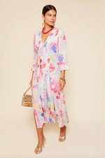 RIXO Camellia Silk Midi Dress