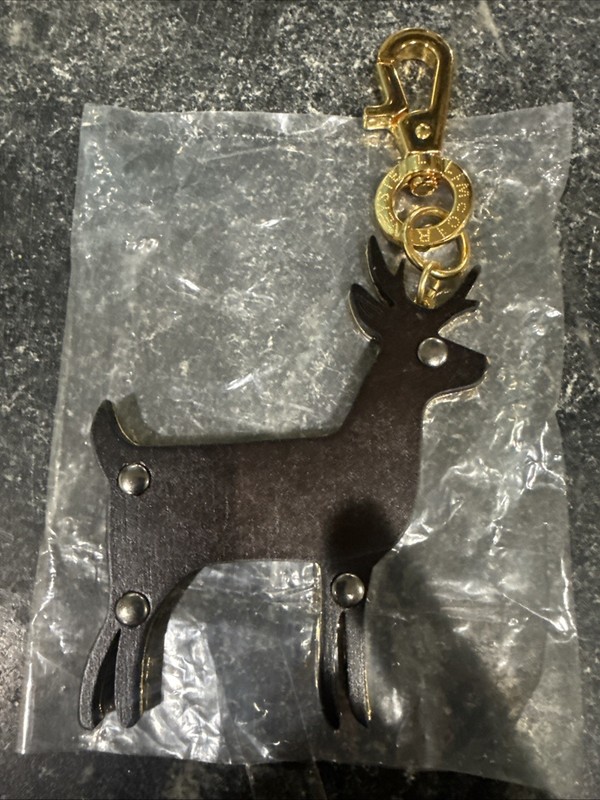 LeSportsac x Stella McCartney Reversible Gold Black Reindeer Deer Charm New RARE