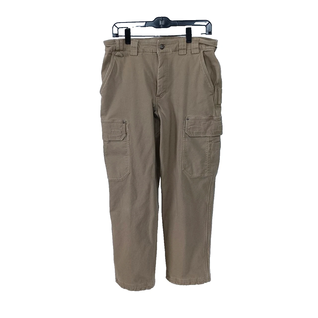 Duluth Trading Pants Mens 34x30 Brown Cargo Flex Fire Hose Fleece Lined 62757
