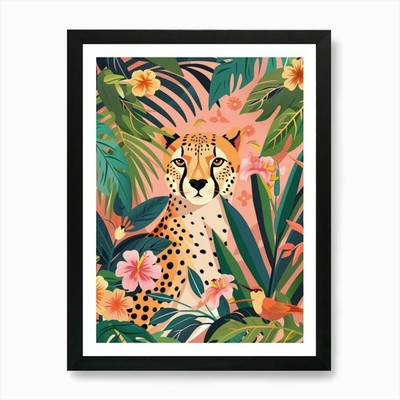 Gepard im Dschungel 1 Kunstdruck gerahmt Wandbild Poster Leinwanddruck Bild