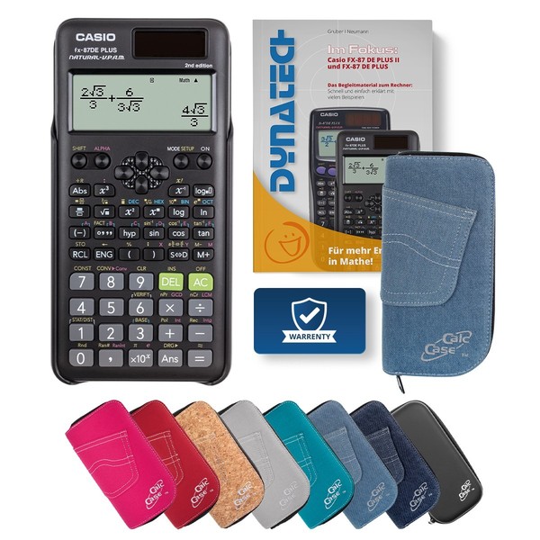 Casio FX-87DE + 2Nd Schulrechner+Schutztasche,Buch,Schule-Classic Set Hellblau-image