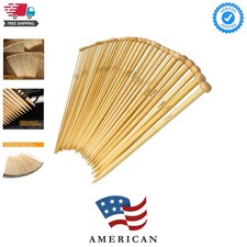 36PCS Bamboo Knitting Needles Set, Single Pointed Knitting Needles, 9 Inches ...
