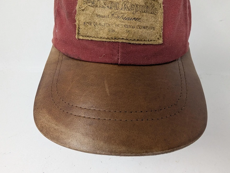 Vintage Banana Republic Hat Cap Strap Back Mens Small Medium Leather Patch 80s - Image 3 of 4