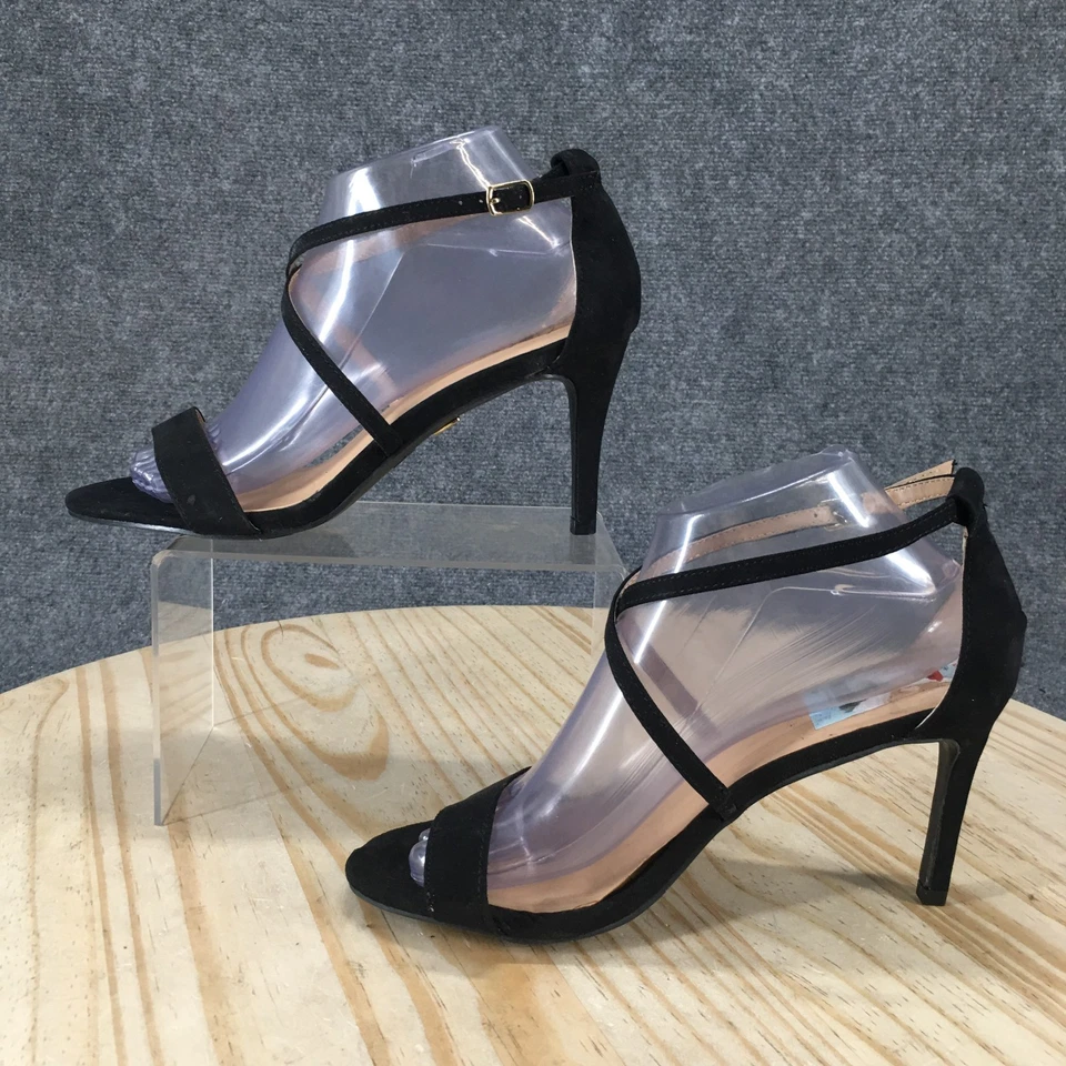 Thalia Sodi Sandals Womens 8.5 Wide Darria Strappy Black Casua Stiletto Heel NEW - Image 2 of 4