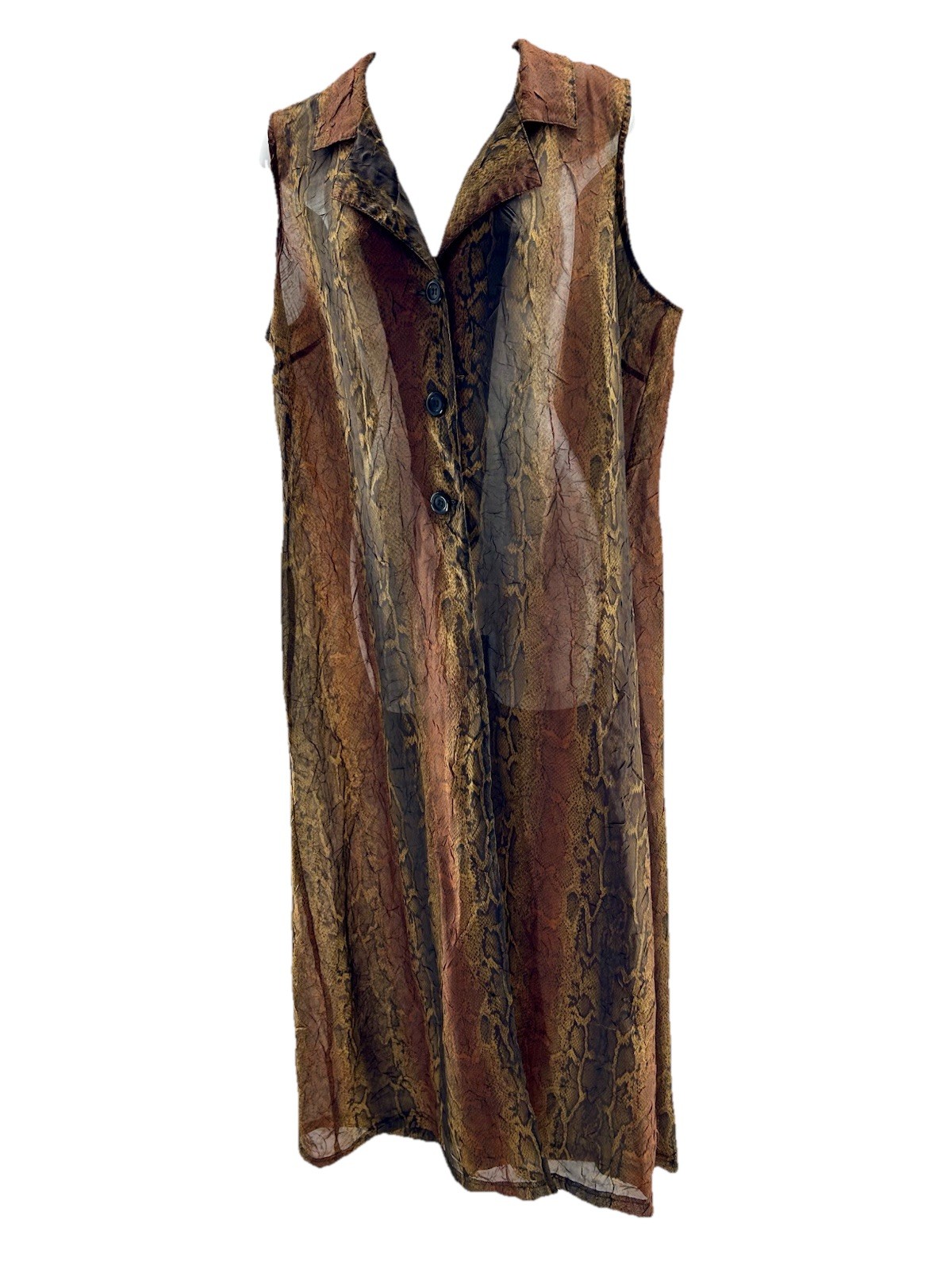 Ultra Dress New York Vintage Dress Sheer Snakeskin Size 14w