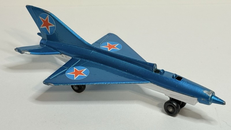 Vintage Matchbox 1973 Lesney Blue Metal SkyBusters SB-6 MIG-21 Fighter Plane L2