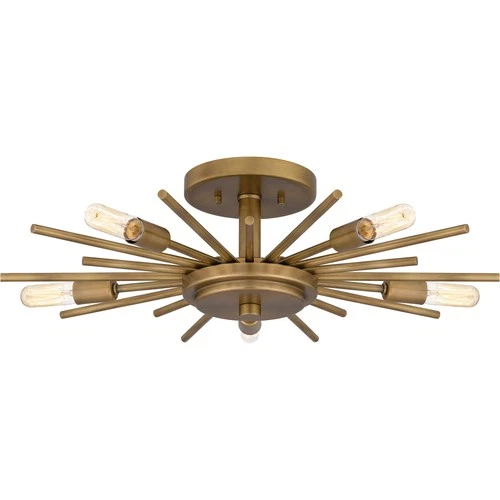 Quoizel QSF6158 Mesquite 5 Light 22"W Semi-flush Ceiling Fixture - Brass - Picture 1 of 12