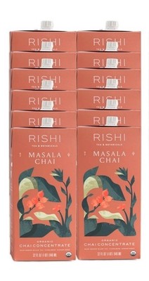 12X Rishi Tea & Botanicals Masala Chai Organic Concentrate 32oz ea BB 6/27