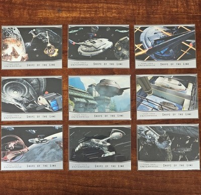 Rittenhouse Star Trek: Enterprise Ships of the Line Complete Insert 9-Card Set