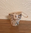 Vintage Barbie Doll Plantation Belle Straw Beaded Purse Tote S1