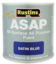 Image of Rustins ASAP All Purpose Surface Interior Exterior Satin Paint 250ml - Blue