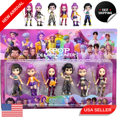 6PCS KPOP Demon Hunters Set Rumi Mira Zoey Doll Toy Collector Gift