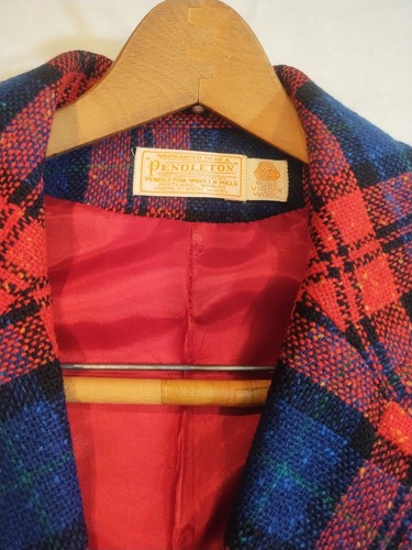 Conjunto de falda blazer traje a cuadros tartán lana Pendleton vintage traje para mujer. Talla 8 - Imagen 8 de 20