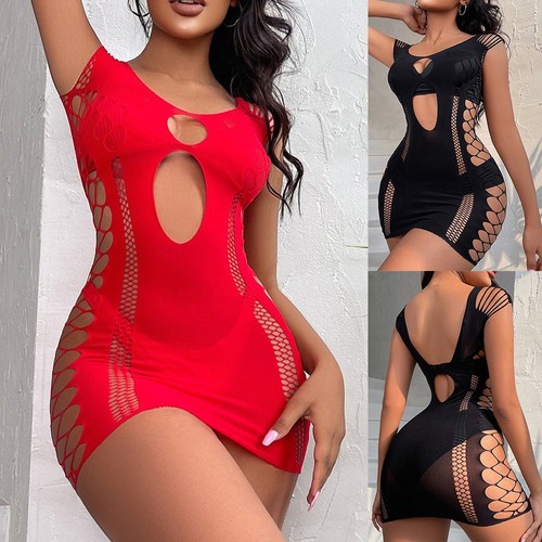 Brand New Women Fishnet Dress Dress See Through Sexy Sheer High Elastic - Picture 2 of 21