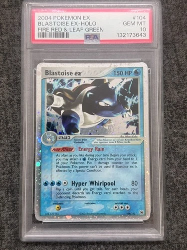 Pokemon Blastoise EX Holo 104/112 PSA10 Ex Fire Red Leaf Green