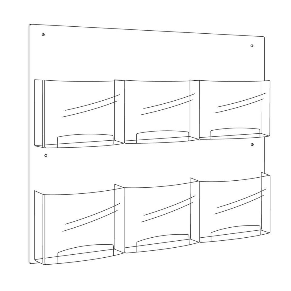 Expositor de literatura Products 5667CL Clear2c, 6 cargadores, transparente Foto 2 de 3