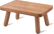 Wooden Step Stool for Adults Seniors, Anti-Slip One Step Stools, Heavy Duty Step