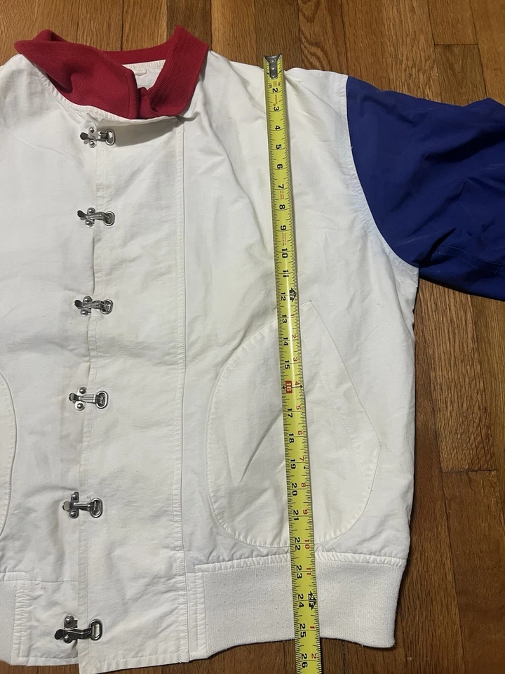 Vtg 90s Polo Ralph Lauren USN Navy Hook Deck Jacket Fireman Clasp Colorblock L - Image 3 of 4
